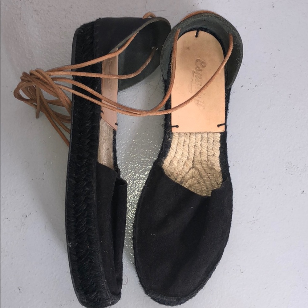 Black platform espadrilles handmade in S. Africa
